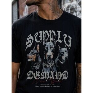 Supply & Demand NY Graphic Tee Black Doberman T-Shirt Unisex Small Streetwear